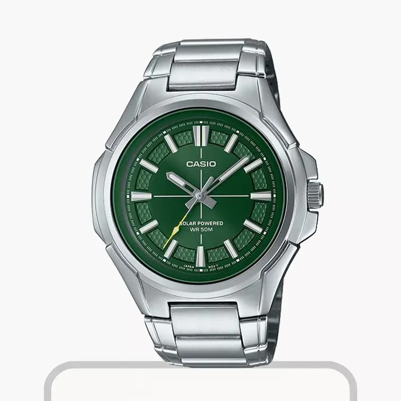 Casio Solar powered Green Dial Men's Watch- MTP-RS100D-3AV